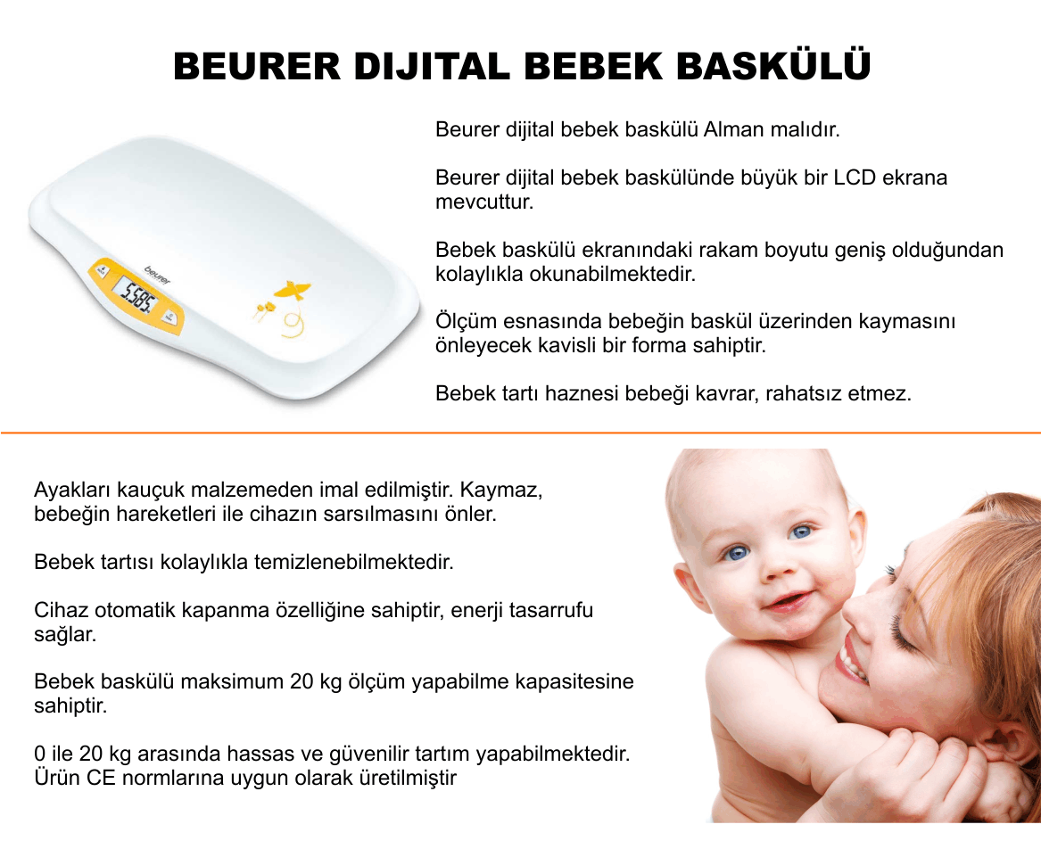 BEURER BY 80 DIJITAL BEBEK TARTISI